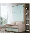 Cama abatible matrimonio con sofa delante Tetrys