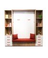 Cama abatible con asiento rojo,Cama abatible con asiento rojo,,