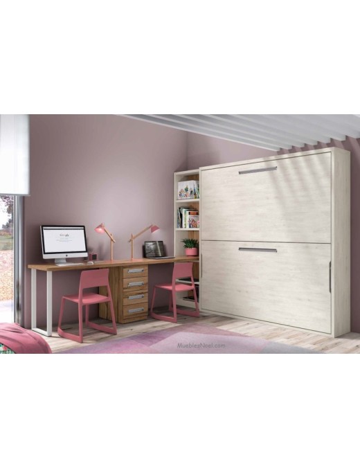 Dormitorio juvenil para 2 con mesa estudio