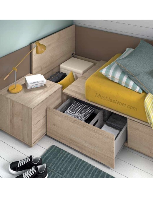 Arcón oculto debajo del colchón de 105 de la cama Tatami.