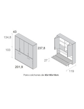 Abatible con armario plegable 182