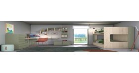 Dormitorio con litera Moderna.