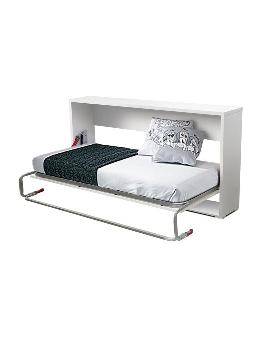 Cama abatible horizontal blanca barata.