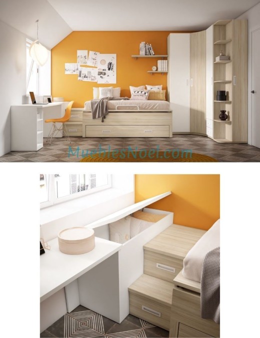 dormitorio juvenil con Cama Triple