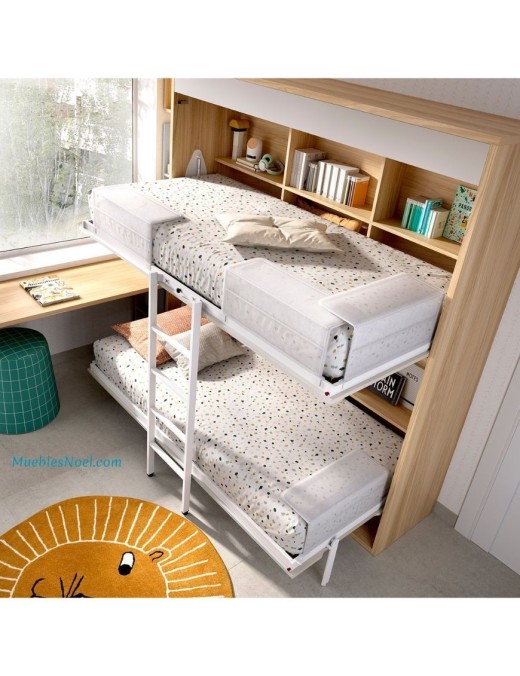 Litera abatible horizontal Legazpi con cama alta basculante de Noel