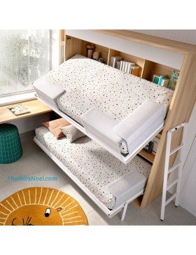 Litera abatible horizontal Legazpi con cama alta basculante de Noel