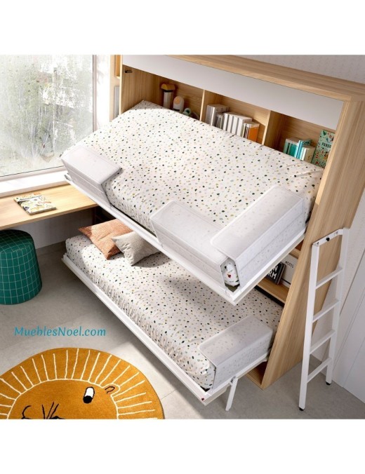 Litera abatible horizontal Legazpi con cama alta basculante de Noel