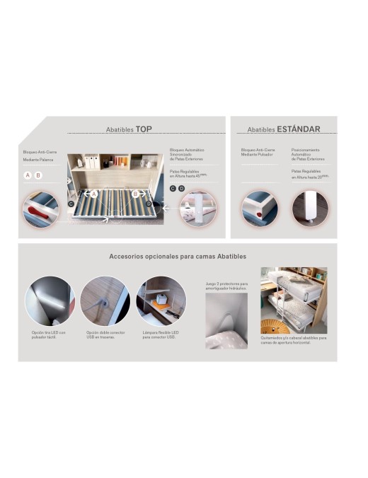 Comprar cama abatible matrimonio ✅ Madrid con patas automáticas Alcalá