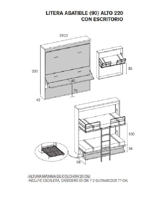 Litera abatible con mesa por delante desde 2267€ ✅ System Madrid.