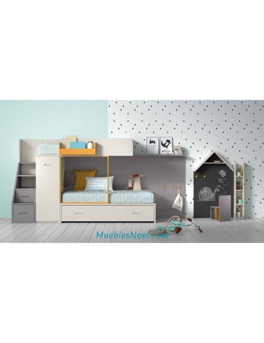 Dormitorio juvenil con litera moderna Las Vistillas Madrid