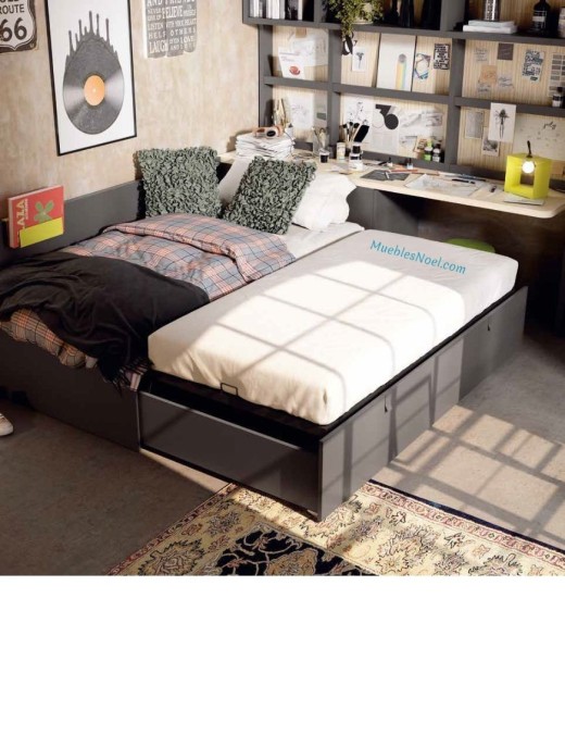 Dormitorio juvenil con camanido Argüelles Madrid Muebles Noel Ibiza SL