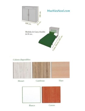medidas y colores de Mueble Cama Madera