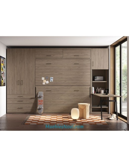 Litera plegable con armarios.
