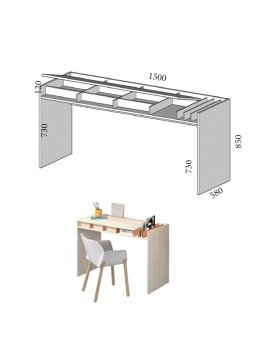 Mesa Secreter para guardar el ordenador portátil y documentos | Noel