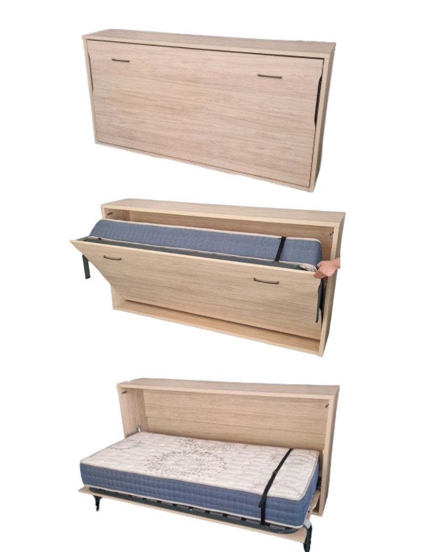 Cama abatible horizontal elevable madera