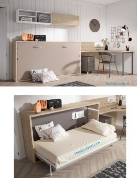 Dormitorio juvenil con cama abatible horizontal Simancas.