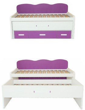 Mueble con 2 Camas y 3 cajones barata.