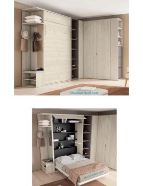 Cama Abatible con Armarios y Zapatero Eternal | Muebles Noel Madrid