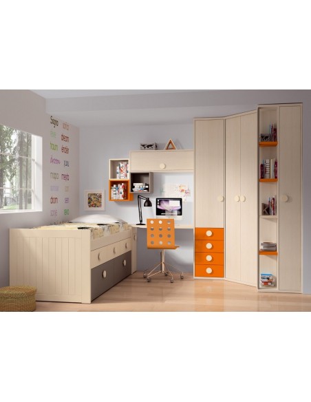 Dormitorio-juvenil-en-color-beige-de-muebles-noel-en-madrid
