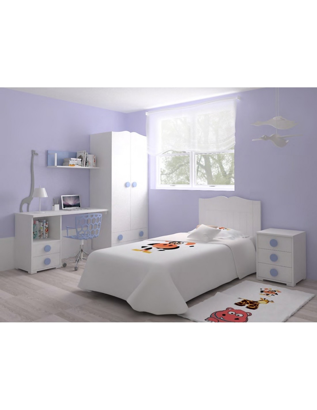 Dormitorio Infantil con armario Estrella Madrid 47PS4.