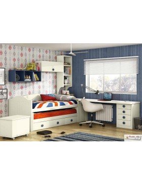 Dormitorio juvenil lacado con mesa.,Dormitorio juvenil lacado con mesa.,Dormitorio juvenil lacado con mesa.