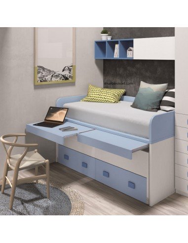Dormitorios juveniles cama compacta con mesa Noel Madrid