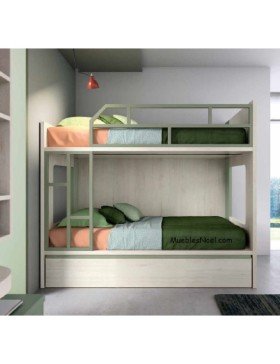 Litera Moderna.,Dormitorio con litera Moderna.,Medidas de dormitorio con litera Moderna.