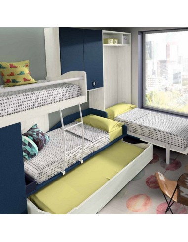 4 camas en un dormitorio para niños | Muebles Noel