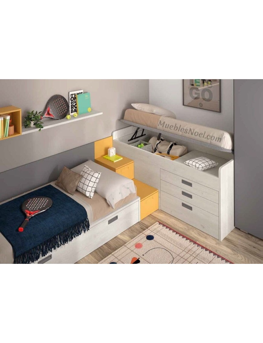 Comprar Dormitorio juvenil Imagina con 3 camas en esquina