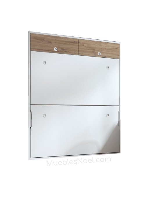 Litera blanca con 2 camas plegables.