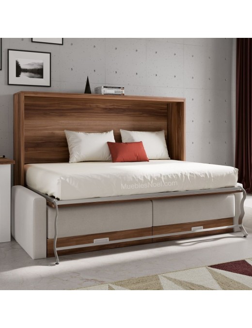 Cama horizontal abierta con sofá delante modelo Malasaña.