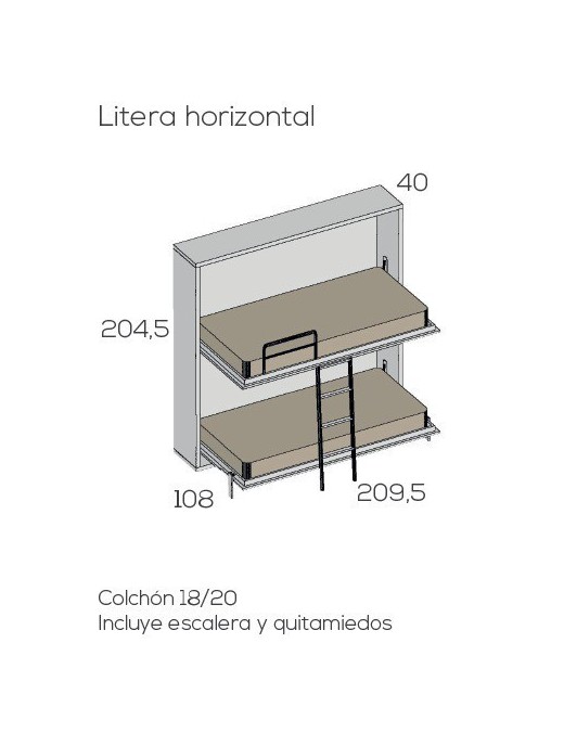 Litera Abatible Horizontal