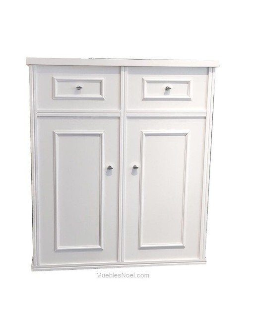 Mueble con cama plegable blanco.