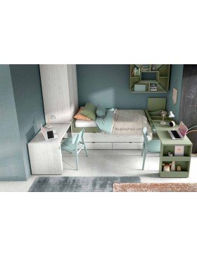 Diseño de dormitorio juvenil moderno cp28003 Madrid.